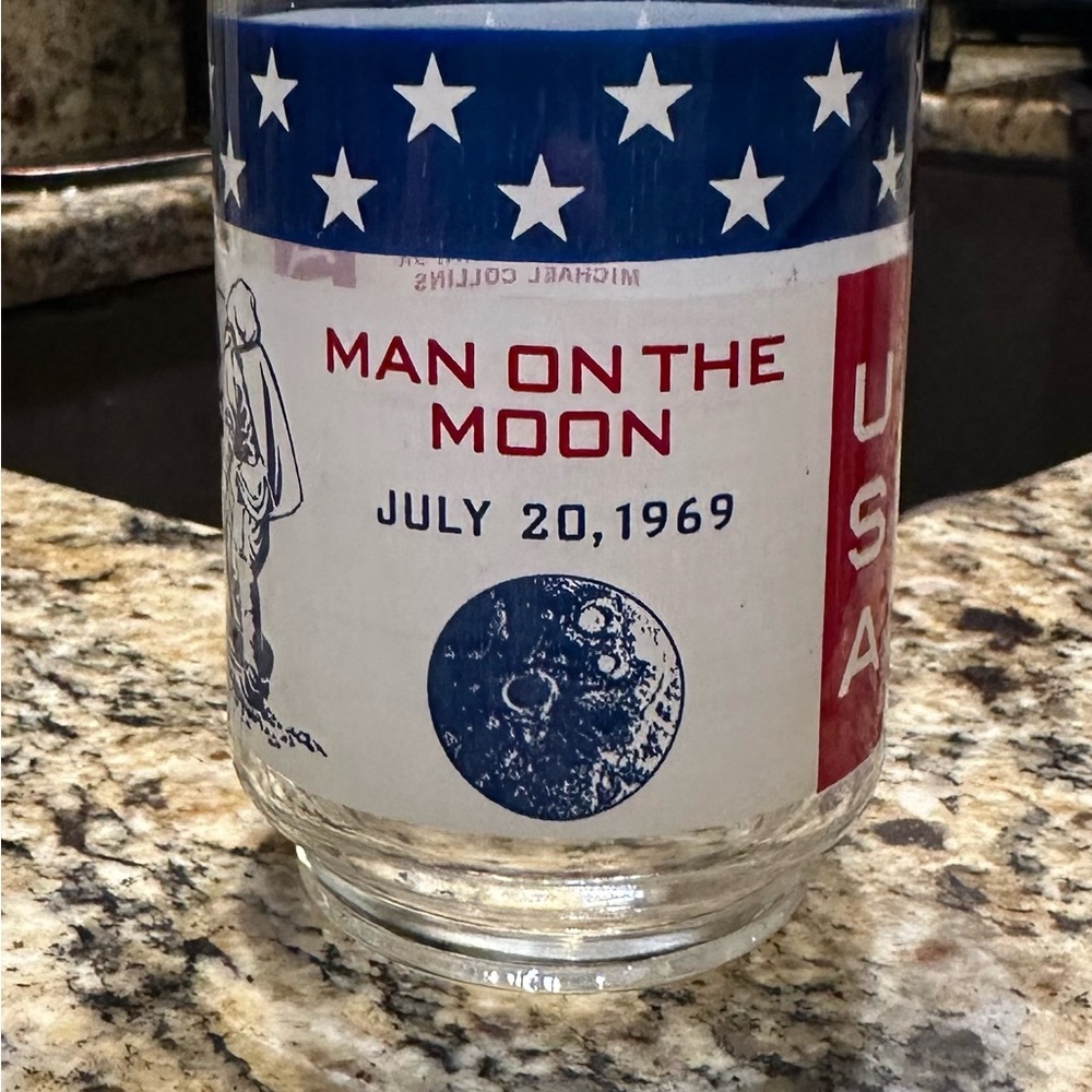 Man on the Moon Commemorative Glass